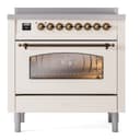 Nostalgie II 36 UPI366NMPAWB Freestanding Electric Range Range with Induction Single Oven with Triple Glass Door with Bronze knobs view 2