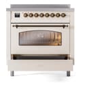 Nostalgie II 36 UPI366NMPAWB Freestanding Electric Range Range with Induction Single Oven with Triple Glass Door with Bronze knobs view 4