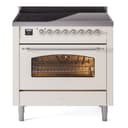 Nostalgie II 36 UPI366NMPAWC Freestanding Electric Range Range with Induction Single Oven with Triple Glass Door with Chrome knobs view 1