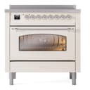 Nostalgie II 36 UPI366NMPAWC Freestanding Electric Range Range with Induction Single Oven with Triple Glass Door with Chrome knobs view 2