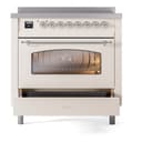 Nostalgie II 36 UPI366NMPAWC Freestanding Electric Range Range with Induction Single Oven with Triple Glass Door with Chrome knobs view 4