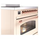 Nostalgie II Series 36 inch Freestanding Electric Induction Range with 6 Elements, Smoothtop Cooktop, 3.5 cu. ft. Total Oven Capacity, Convection Oven, Viewing Window, Storage Drawer with Brass Trim view 5