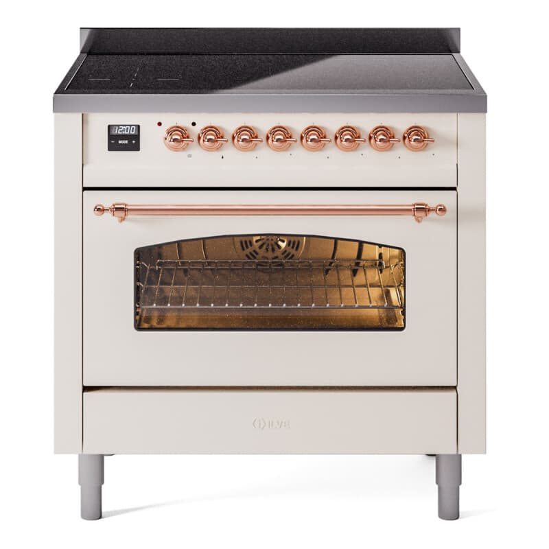 Nostalgie II 36 UPI366NMPAWP Freestanding Electric Range Range with Induction Single Oven with Triple Glass Door with Copper knobs