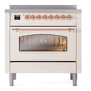 Nostalgie II 36 UPI366NMPAWP Freestanding Electric Range Range with Induction Single Oven with Triple Glass Door with Copper knobs view 2