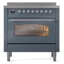 Nostalgie II Series 36 inch Freestanding Electric Induction Range with 6 Elements, Smoothtop Cooktop, 3.5 cu. ft. Total Oven Capacity, Convection Oven, Storage Drawer with Chrome Trim view 2