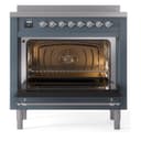Nostalgie II Series 36 inch Freestanding Electric Induction Range with 6 Elements, Smoothtop Cooktop, 3.5 cu. ft. Total Oven Capacity, Convection Oven, Storage Drawer with Chrome Trim view 3