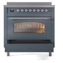 Nostalgie II Series 36 inch Freestanding Electric Induction Range with 6 Elements, Smoothtop Cooktop, 3.5 cu. ft. Total Oven Capacity, Convection Oven, Storage Drawer with Chrome Trim view 4
