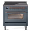 Nostalgie II 36 UPI366NMPBGP Freestanding Electric Range Range with Induction Single Oven with Triple Glass Door with Copper knobs view 1