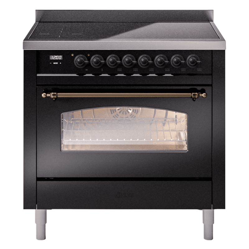 Nostalgie II 36 UPI366NMPBKB Freestanding Electric Range Range with Induction Single Oven with Triple Glass Door with Bronze knobs
