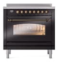 Nostalgie II 36 UPI366NMPBKB Freestanding Electric Range Range with Induction Single Oven with Triple Glass Door with Bronze knobs view 2