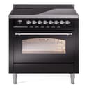 Nostalgie II 36 UPI366NMPBKC Freestanding Electric Range Range with Induction Single Oven with Triple Glass Door with Chrome knobs view 1