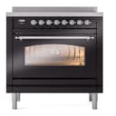 Nostalgie II 36 UPI366NMPBKC Freestanding Electric Range Range with Induction Single Oven with Triple Glass Door with Chrome knobs view 2