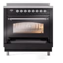 Nostalgie II 36 UPI366NMPBKC Freestanding Electric Range Range with Induction Single Oven with Triple Glass Door with Chrome knobs view 4
