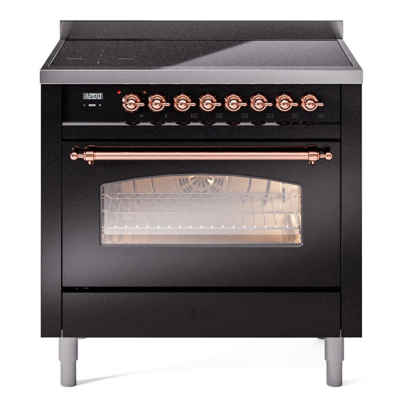 Nostalgie II 36 UPI366NMPBKP Freestanding Electric Range Range with Induction Single Oven with Triple Glass Door with Copper knobs