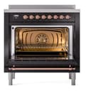 Nostalgie II 36 UPI366NMPBKP Freestanding Electric Range Range with Induction Single Oven with Triple Glass Door with Copper knobs view 3