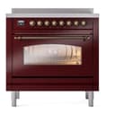 Nostalgie II 36 UPI366NMPBUB Freestanding Electric Range Range with Induction Single Oven with Triple Glass Door with Bronze knobs view 2