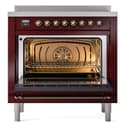 Nostalgie II 36 UPI366NMPBUB Freestanding Electric Range Range with Induction Single Oven with Triple Glass Door with Bronze knobs view 3