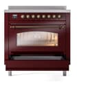 Nostalgie II 36 UPI366NMPBUB Freestanding Electric Range Range with Induction Single Oven with Triple Glass Door with Bronze knobs view 4