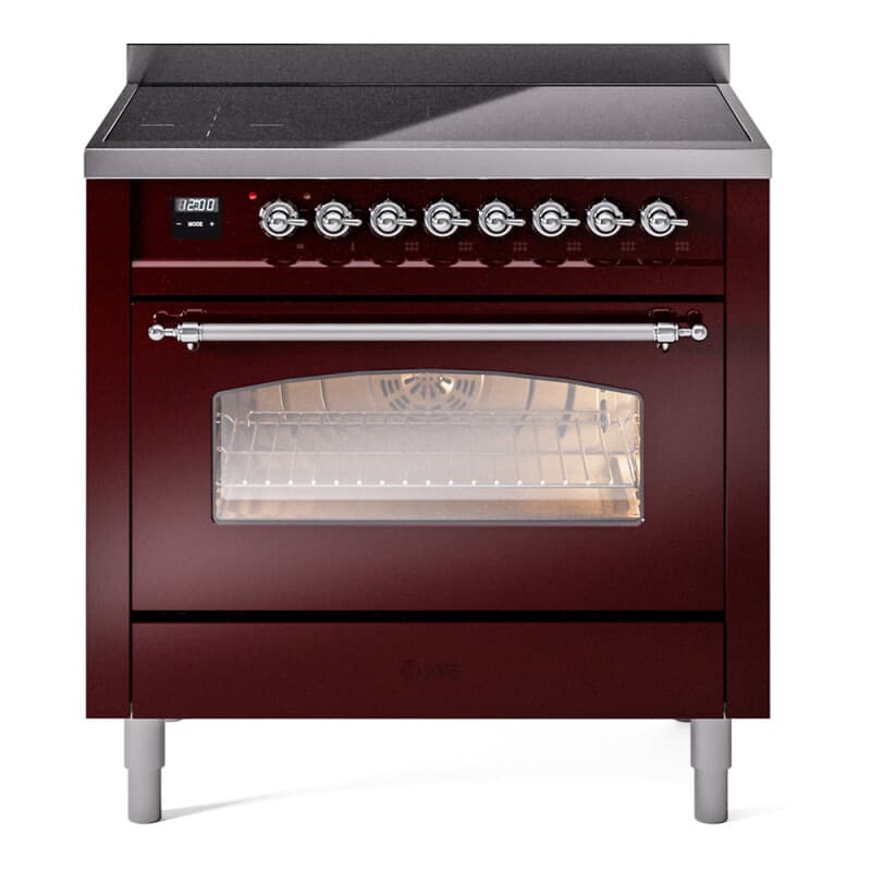 Nostalgie II 36 UPI366NMPBUC Freestanding Electric Range Range with Induction Single Oven with Triple Glass Door with Chrome knobs