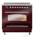 Nostalgie II 36 UPI366NMPBUC Freestanding Electric Range Range with Induction Single Oven with Triple Glass Door with Chrome knobs view 4