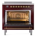 Nostalgie II 36 UPI366NMPBUG Freestanding Electric Range Range with Induction Single Oven with Triple Glass Door with Brass knobs view 3