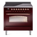 Nostalgie II 36 UPI366NMPBUP Freestanding Electric Range Range with Induction Single Oven with Triple Glass Door with Copper knobs view 1