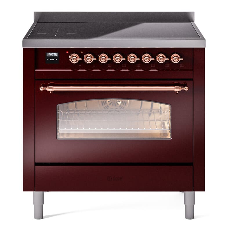 Nostalgie II 36 UPI366NMPBUP Freestanding Electric Range Range with Induction Single Oven with Triple Glass Door with Copper knobs