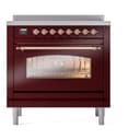 Nostalgie II 36 UPI366NMPBUP Freestanding Electric Range Range with Induction Single Oven with Triple Glass Door with Copper knobs view 2