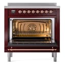 Nostalgie II 36 UPI366NMPBUP Freestanding Electric Range Range with Induction Single Oven with Triple Glass Door with Copper knobs view 3