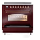 Nostalgie II 36 UPI366NMPBUP Freestanding Electric Range Range with Induction Single Oven with Triple Glass Door with Copper knobs view 4