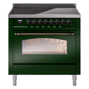 Nostalgie II 36 UPI366NMPEGB Freestanding Electric Range Range with Induction Single Oven with Triple Glass Door with Bronze knobs view 1