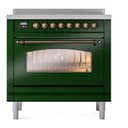 Nostalgie II 36 UPI366NMPEGB Freestanding Electric Range Range with Induction Single Oven with Triple Glass Door with Bronze knobs view 2