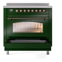 Nostalgie II 36 UPI366NMPEGB Freestanding Electric Range Range with Induction Single Oven with Triple Glass Door with Bronze knobs view 4