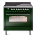 Nostalgie II 36 UPI366NMPEGC Freestanding Electric Range Range with Induction Single Oven with Triple Glass Door with Chrome knobs view 1