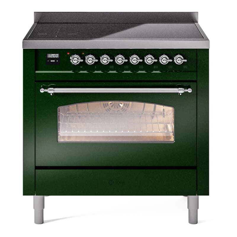 Nostalgie II 36 UPI366NMPEGC Freestanding Electric Range Range with Induction Single Oven with Triple Glass Door with Chrome knobs