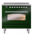 Nostalgie II 36 UPI366NMPEGC Freestanding Electric Range Range with Induction Single Oven with Triple Glass Door with Chrome knobs view 2