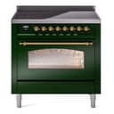 Nostalgie II 36 UPI366NMPEGG Freestanding Electric Range Range with Induction Single Oven with Triple Glass Door with Brass knobs view 1