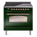 Nostalgie II 36 UPI366NMPEGP Freestanding Electric Range Range with Induction Single Oven with Triple Glass Door with Copper knobs view 1
