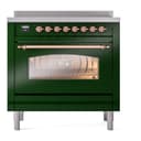 Nostalgie II 36 UPI366NMPEGP Freestanding Electric Range Range with Induction Single Oven with Triple Glass Door with Copper knobs view 2