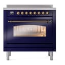 Nostalgie II 36 UPI366NMPMBB Freestanding Electric Range Range with Induction Single Oven with Triple Glass Door with Bronze knobs view 2