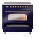 Nostalgie II 36 UPI366NMPMBB Freestanding Electric Range Range with Induction Single Oven with Triple Glass Door with Bronze knobs view 4
