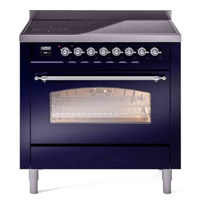 Nostalgie II 36 UPI366NMPMBC Freestanding Electric Range Range with Induction Single Oven with Triple Glass Door with Chrome knobs