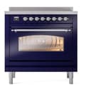 Nostalgie II 36 UPI366NMPMBC Freestanding Electric Range Range with Induction Single Oven with Triple Glass Door with Chrome knobs view 2
