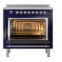 Nostalgie II 36 UPI366NMPMBC Freestanding Electric Range Range with Induction Single Oven with Triple Glass Door with Chrome knobs view 3