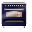 Nostalgie II 36 UPI366NMPMBC Freestanding Electric Range Range with Induction Single Oven with Triple Glass Door with Chrome knobs view 4