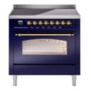 Nostalgie II 36 UPI366NMPMBG Freestanding Electric Range Range with Induction Single Oven with Triple Glass Door with Brass knobs view 1