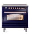 Nostalgie II 36 UPI366NMPMBP Freestanding Electric Range Range with Induction Single Oven with Triple Glass Door with Copper knobs view 2