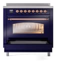 Nostalgie II 36 UPI366NMPMBP Freestanding Electric Range Range with Induction Single Oven with Triple Glass Door with Copper knobs view 4