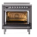Nostalgie II 36 UPI366NMPMGC Freestanding Electric Range Range with Induction Single Oven with Triple Glass Door with Chrome knobs view 3