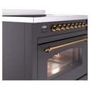 Nostalgie II Series 36 inch Freestanding Electric Induction Range with 6 Elements, Smoothtop Cooktop, 3.5 cu. ft. Total Oven Capacity, Convection Oven, Storage Drawer, with Brass Trim view 5